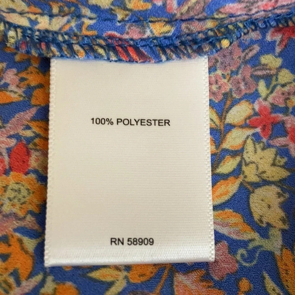 Chelsea & Violet Floral Faux Wrap Dress Ruched Short Sleeves - Size Large - Picture 6 of 7